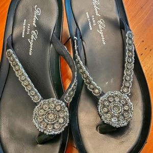 Robert Clergerie sandals black and silver 8 and 1/2